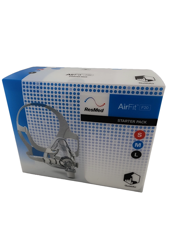 Kit de Mascarilla CPAP Facial Completa ResMed AirFit F20 con Arnés