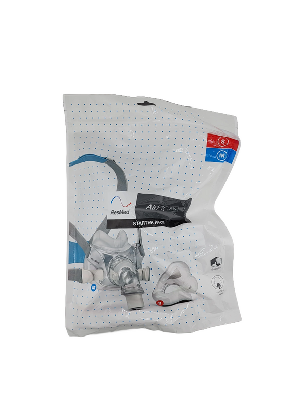 Paquete de inicio de mascarilla CPAP de cara completa AirFit F30 de ResMed - S/M